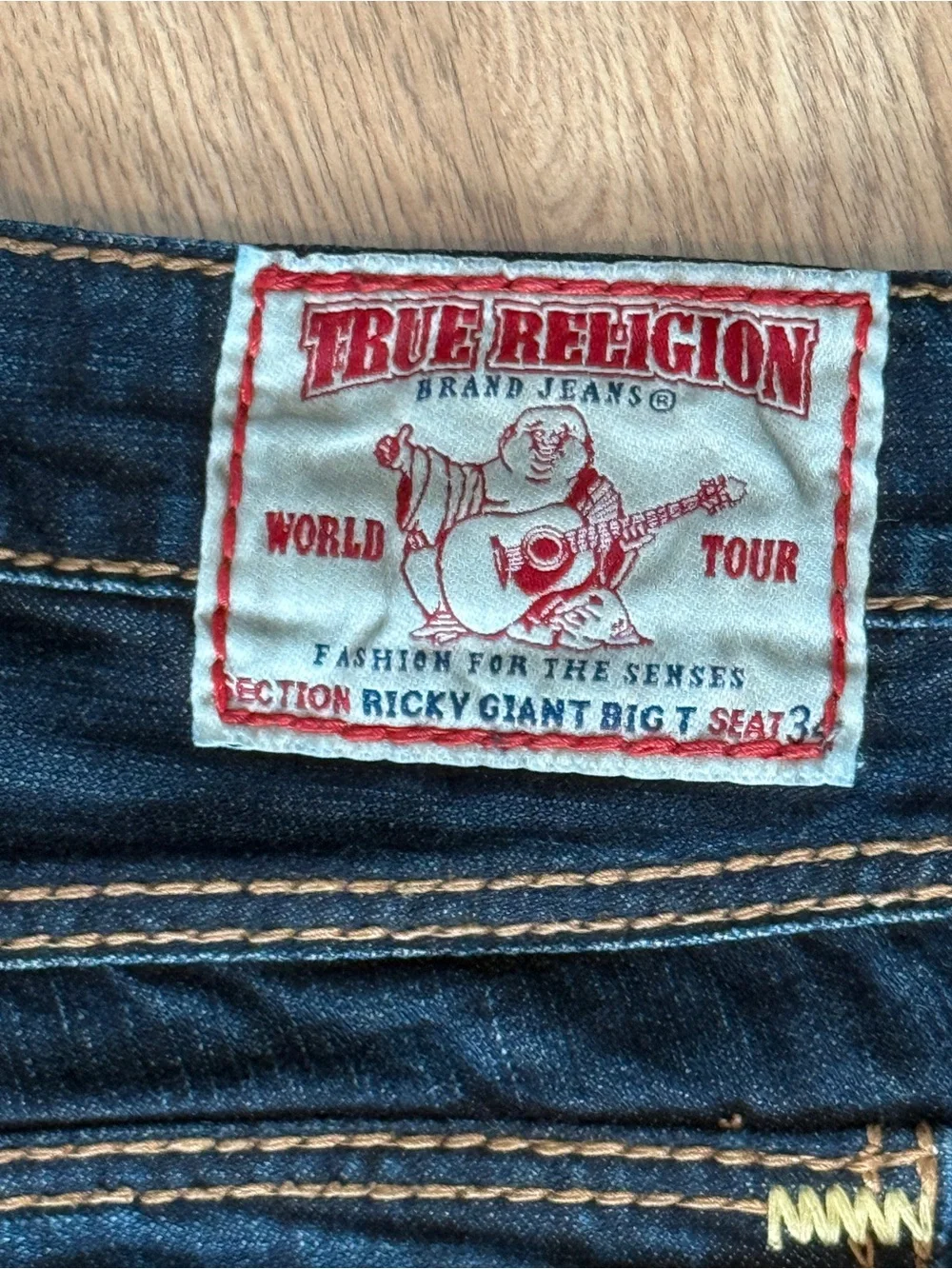 True Religion Ricky Giant Big T Jeans Men’s 40 Made in USA Dark Wash